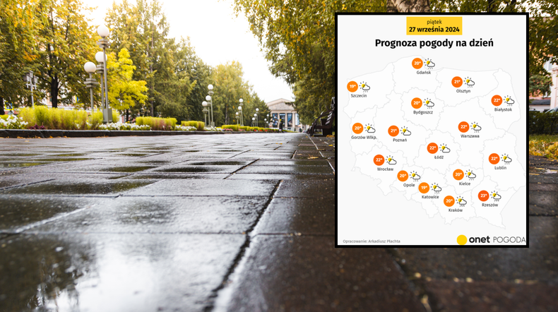 Deszcz i wiatr nie opuści Polski. Pogoda coraz bardziej jesienna (mapa: Onet Pogoda)