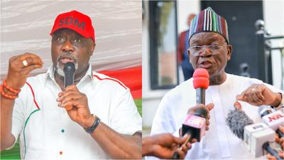 Samuel Ortom, Dino Melaye [ Facebook/Premium Times]