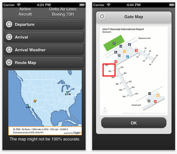 Idealny towarzysz dla wszystkich, którzy regularnie (ale i okazjonalnie) podróżują samolotami. Flight Tracker daje nam dostęp do wielu przydatnych informacji na temat naszego lotu. Aplikacja zawiera również dokładne mapki największych lotnisk na świecie, dzięki czemu nigdy nie będziemy mieć problemu z odnalezieniem właściwego terminalu. Jedną z ciekawszych funkcji jest także możliwość śledzenia naszego lotu w czasie rzeczywistym.