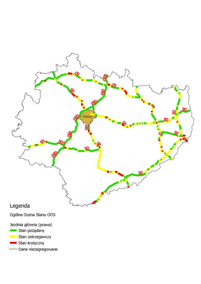 Stan dróg w Polsce - woj. świętokrzyskie