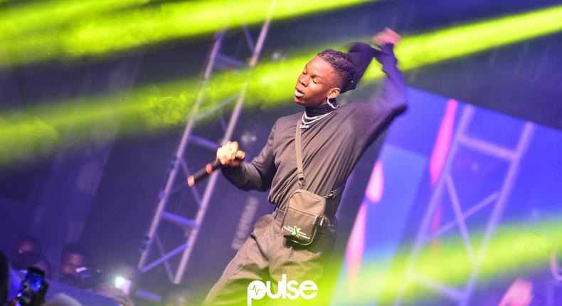 Rema performing live at Homecoming concert 2019. (Pulse Nigeria)