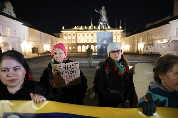 Strajk przed Pałacem Prezydenckim