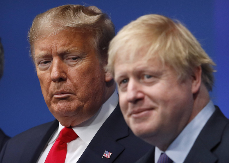 Wspólne wystąpienie Donalda Trumpa i Borisa Johnsona w 2019 r.