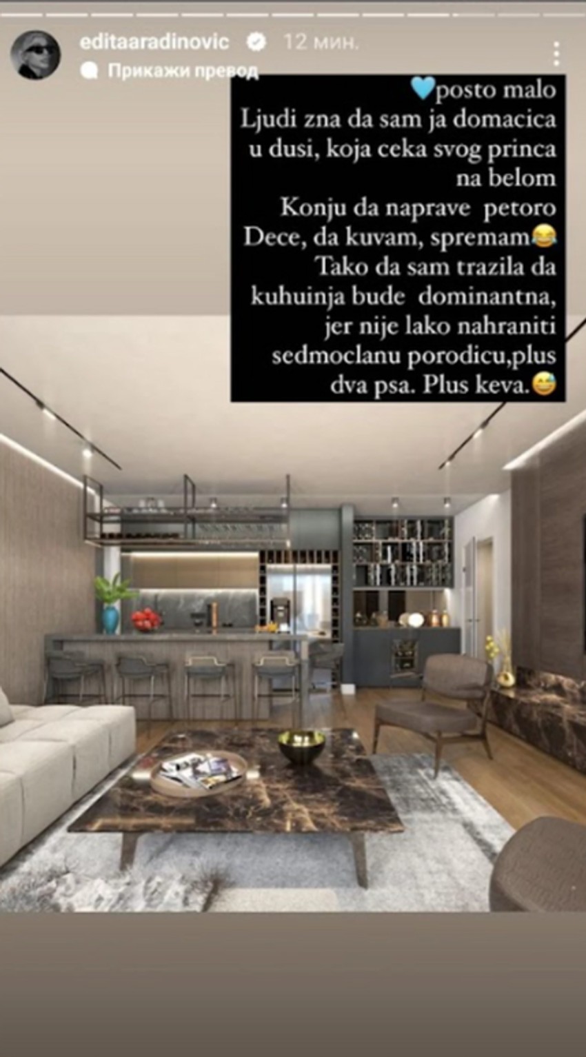 Edita Aradinović, novi stan