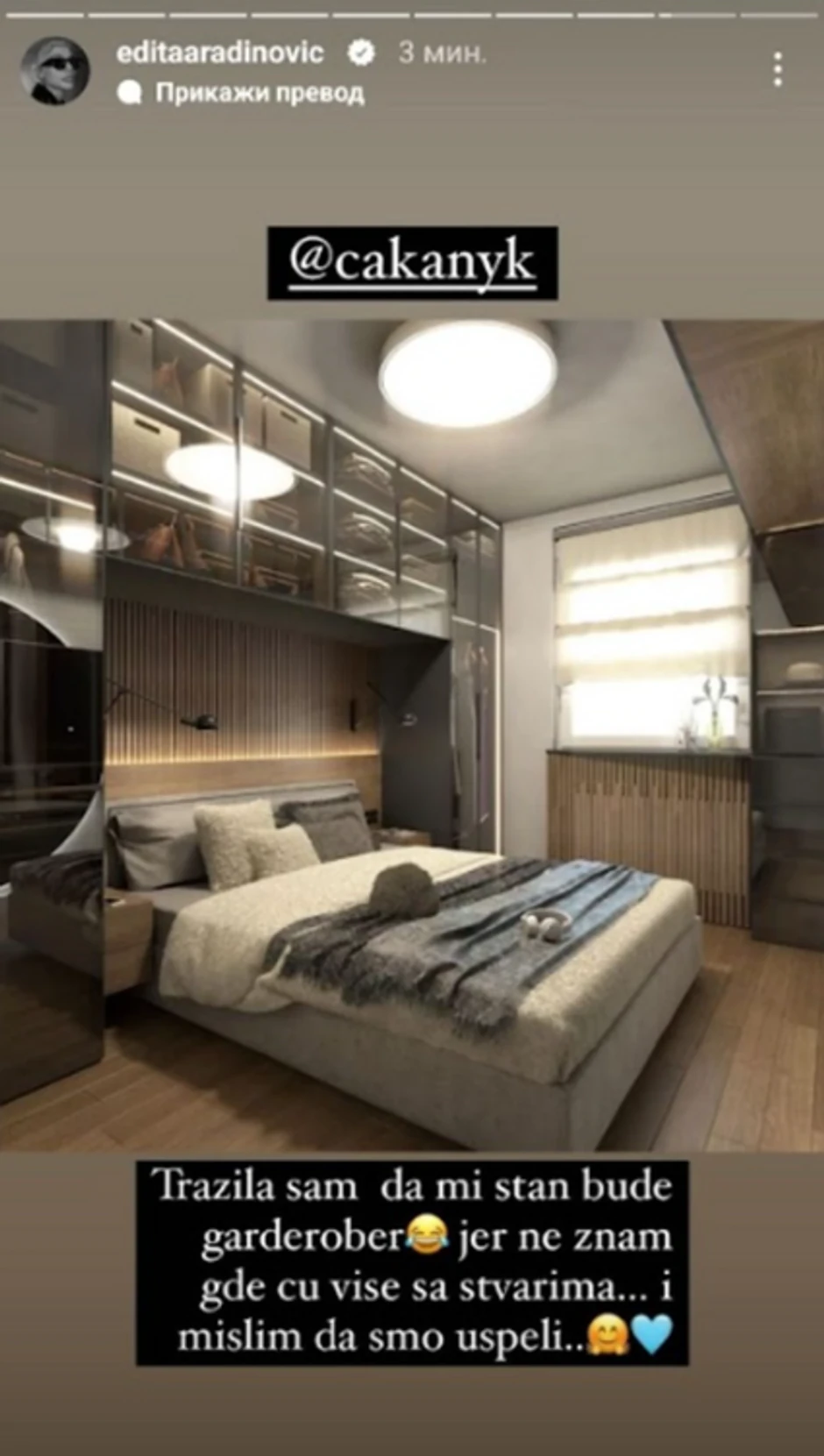 Edita Aradinović, novi stan