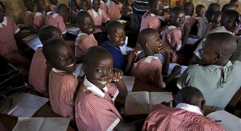 Learners in Ugandan schools 