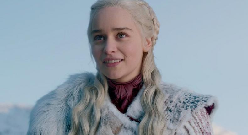 Daenerys Targaryen smiling Game of Thrones Season 8 Episode 1 Winterfell details HBO