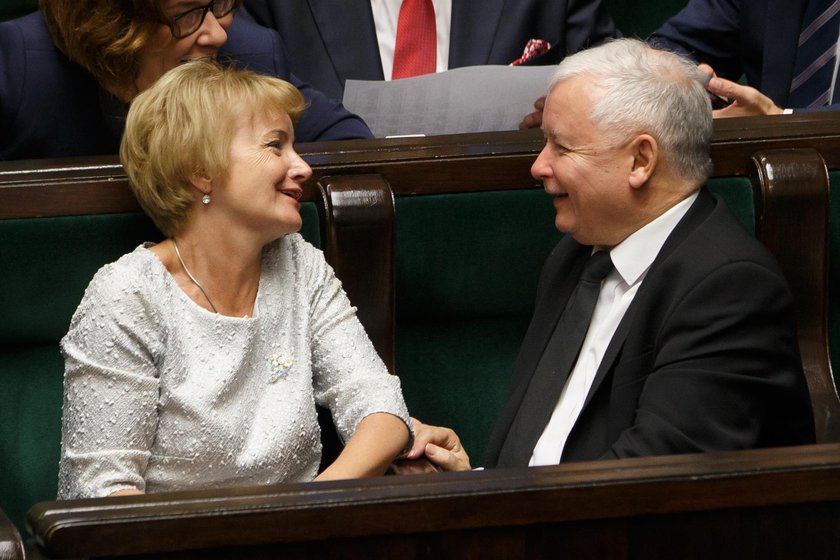 Jarosław Kaczyński i Jolanta Szczypińska