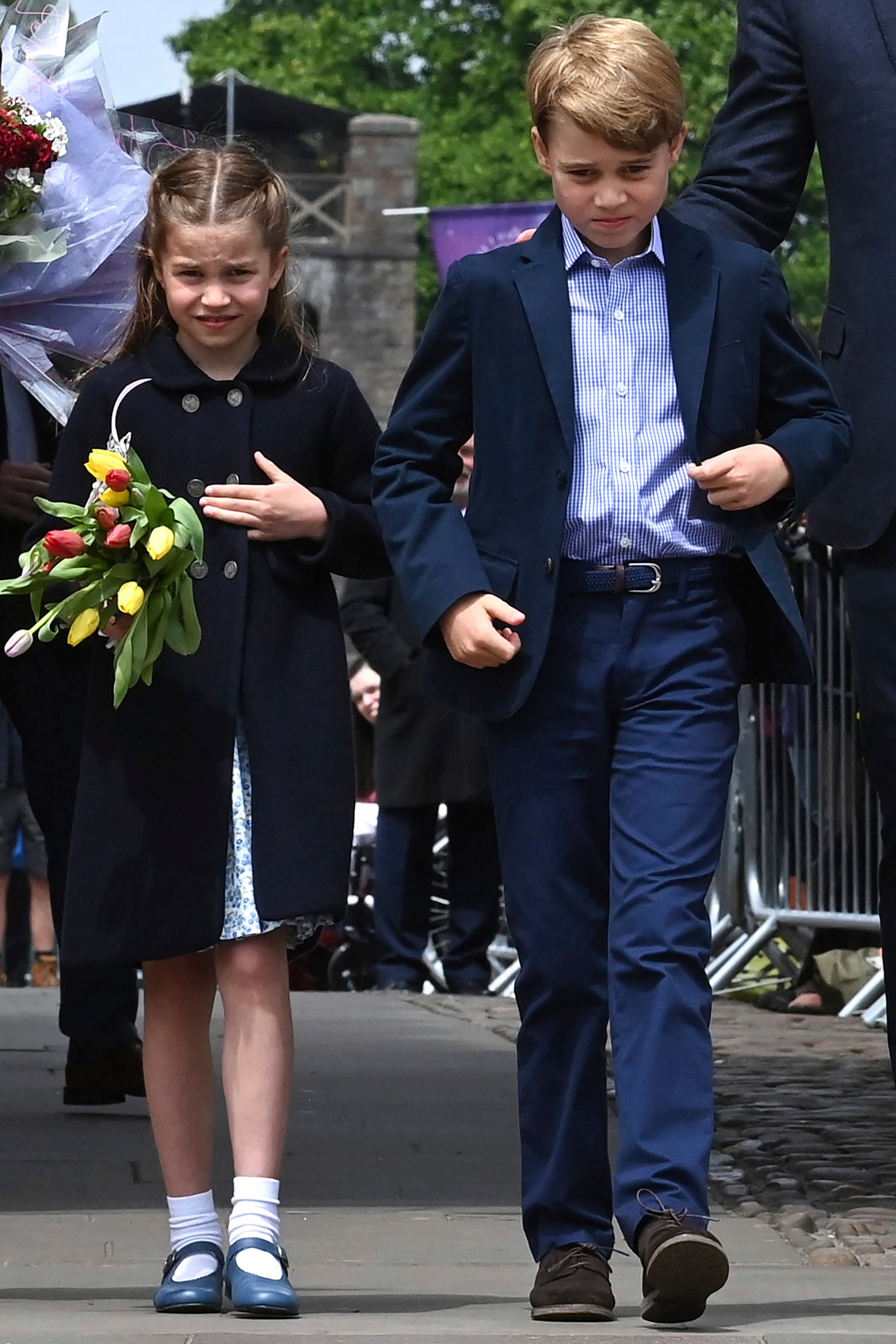 Princezná Charlotte a princ George počas návštevy Cardiffu.