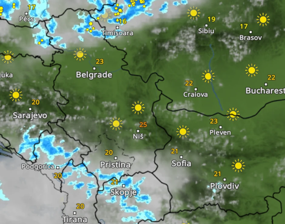 Kako se promena vremena kreće u Srbiji 15. maja u 17 sati