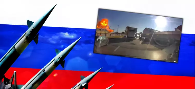 Atak rakietowy Rosji nagrany kamerką samochodową. Natychmiastowa reakcja ludzi