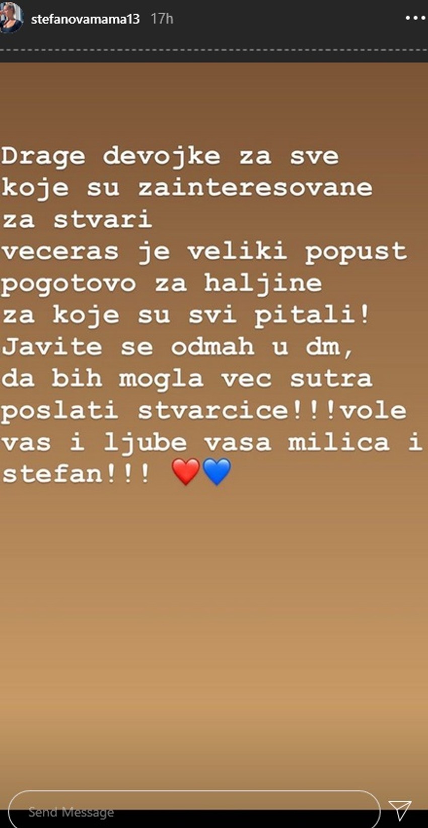 Milica Dabović prodaje svoje stvari
