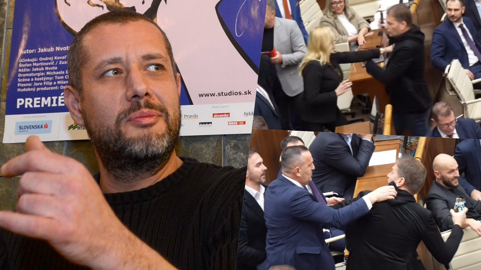 Oskar Rózsa reaguje na potýčku v parlamente. 