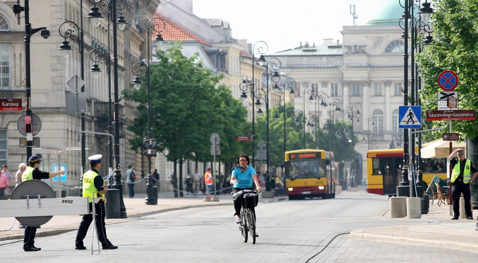 WARSZAWA TRAKT KRÓLEWSKI PRZED WIZYTĄ OBAMY