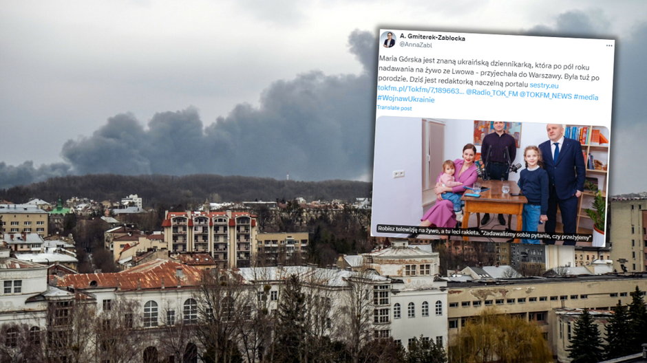 Dziennikarka z Ukrainy wspomina pierwsze dni wojny. Na zdj. eksplozje pod Lwowem (fot. X/A. Gmiterek-Zabłocka)