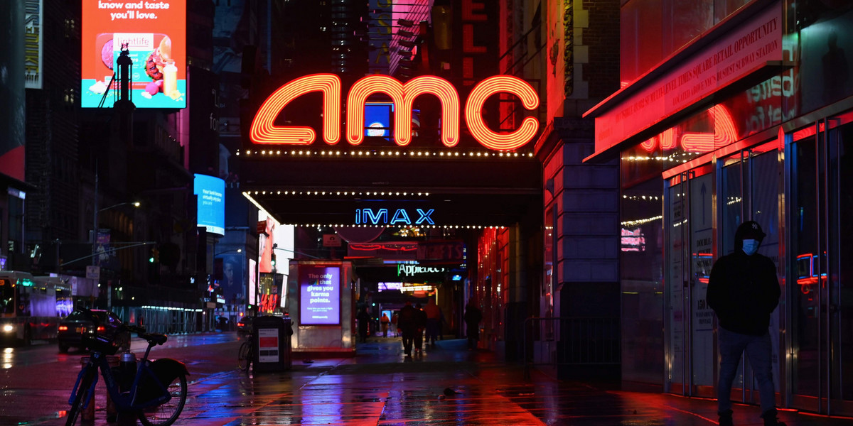 12 października 2020. Zamknięte kino AMC w Nowym Jorku