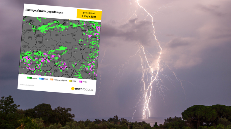 Zapowiada się kolejny burzowy dzień (screen: meteologix.com)