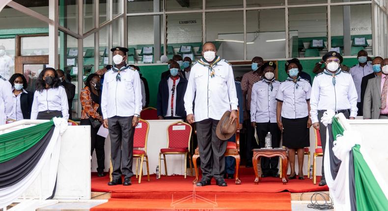 President Uhuru Kenyatta at the ASK Showground in Jamhuri, Nairobi County to preside over the official launch of 4-K Clubs in primary schools