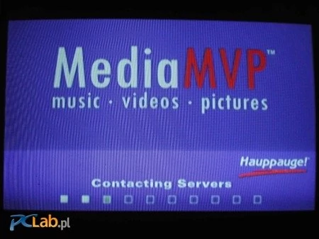 To jeden z pierwszych ekranów, które wyświetla MediaMVP. Kontaktuje się z komputerem.
