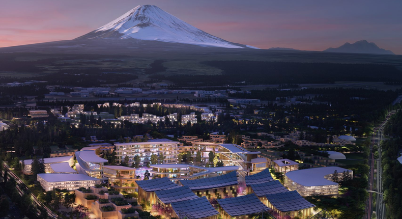 Toyota's planned 175-acre smart city will sit at the base of Mount Fuji in Japan, which is about 62 miles from Tokyo.