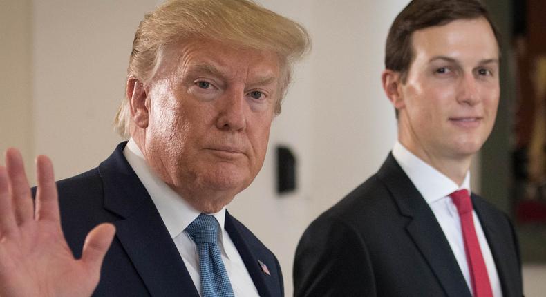 President Trump and Jared Kushner during the G7 summit in Biarritz, France