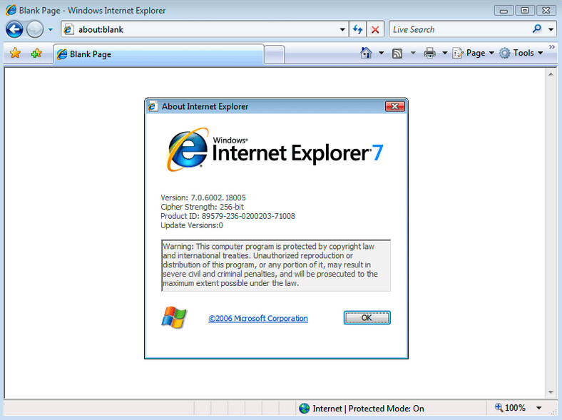 Internet Explorer 7 - 2006