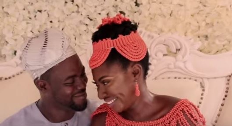 Yvonne Jegede and Abounce on their wedding day