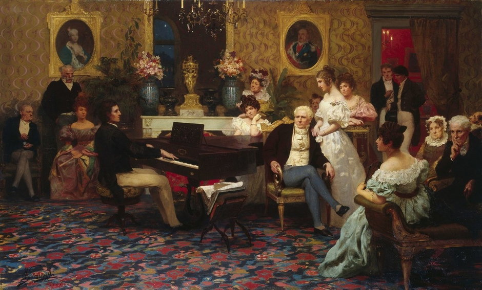 Obraz Henryka Siemiradzkiego „Chopin w salonie księcia Antoniego Radziwiłła w roku 1829&quot;