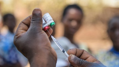 The RTS,S malaria vaccine is administered in four doses [Thoko Chikondi]