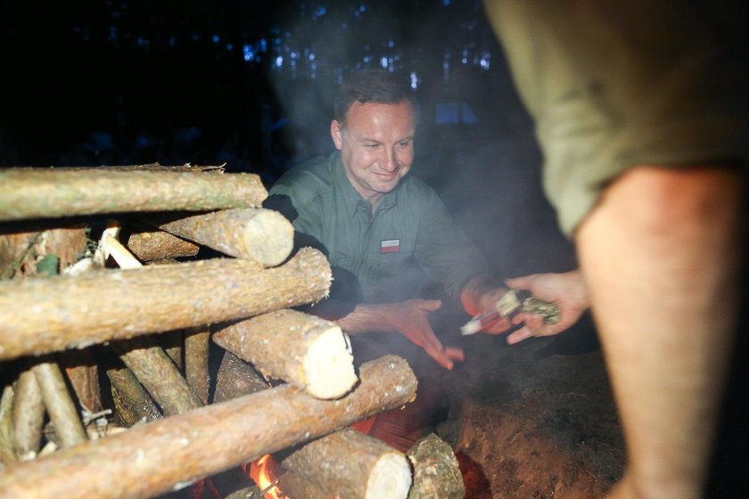 Andrzej Duda na obozie harcerskim