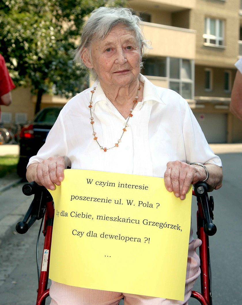 Protest mieszkańców Grzegórzek