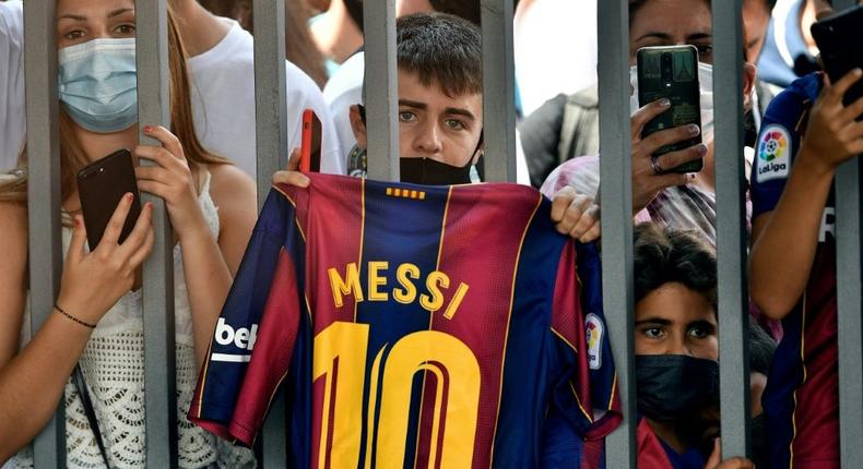 Barcelona fans gathered at the Camp Nou on Sunday to bid farewell to Lionel Messi