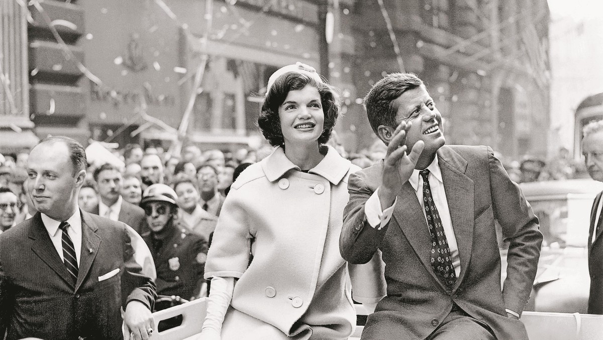 Democratic presidential nominee John F. Kennedy and his wife