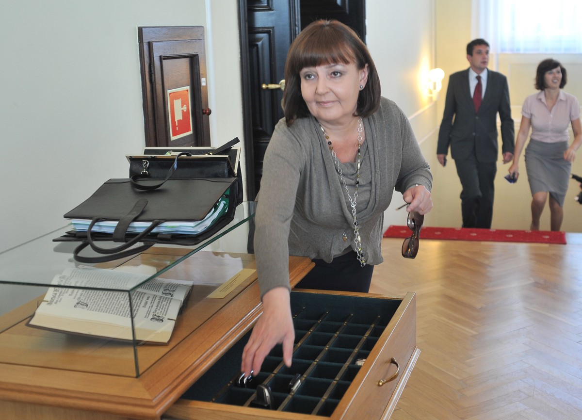 Jolanta Fedak przed posiedzeniem rządu w czerwcu 2011 roku