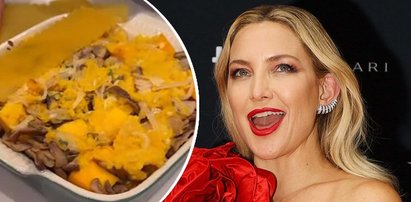 Kate Hudson na jesienny obiad poleca zapiekankę makaronową z dynią i pieczarkami. I pokazuje, jak smażyć pieczarki. Ważny jest rozmiar patelni!