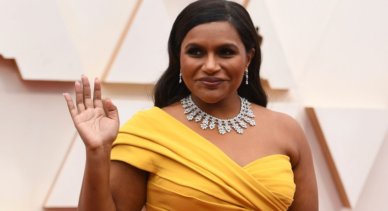 Mindy Kaling arrives at the Oscars on Feb. 9, 2020 at the Dolby Theatre in Los Angeles, California,Richard Shotwell/Invision/AP