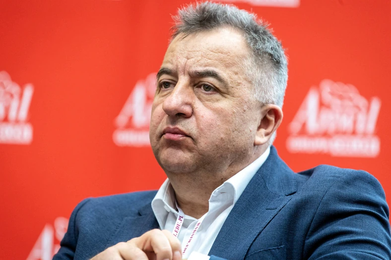 Tomasz Zdziebkowski na konferencji w szkole o. Rydzyka w lutym 2020