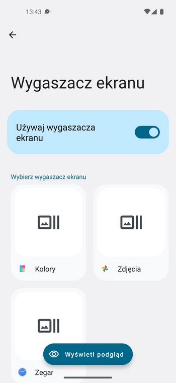 Wygaszacz ekranu otrzymał zmienione menu z nowymi funkcjami