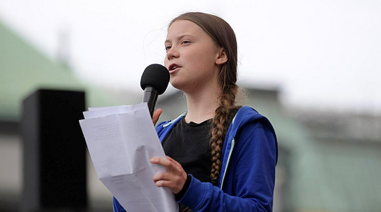 Greta Thunberg bemutatott a kameráknak/Fotó: MTI/EPA/TT/Janerik Henriksson