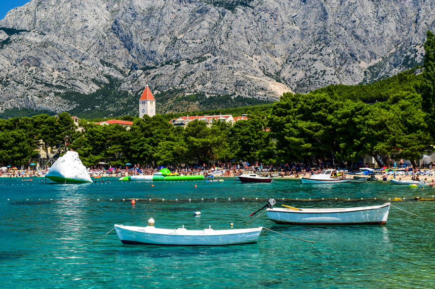 Plaża w Promajnie. Riwiera Makarska, Chorwacja