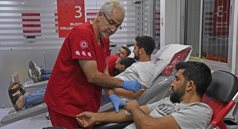 Radio and pager explosions in Lebanon injured thousands of people. Some, who were unharmed, donated blood to help the injured.Anadolu/Getty Images