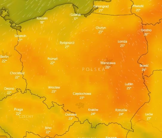 Temperatura 11 czerwca