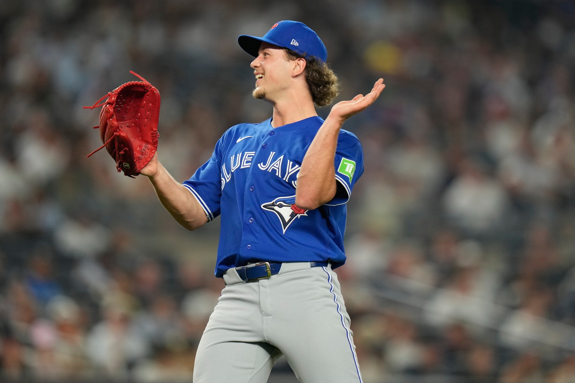 Nadhadzovač tímu Toronto Blue Jays Adam Macko.