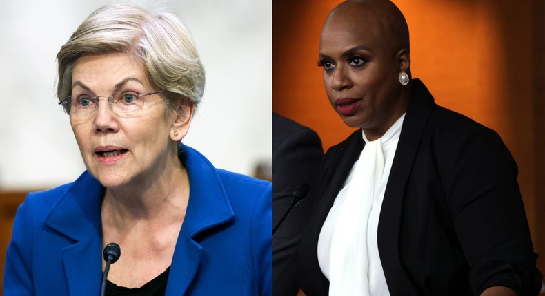 Elizabeth Warren and Ayanna Pressley.