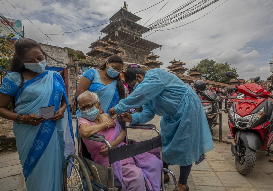 Vakcinacija tokom pandemije kovida u Katmanduu, Nepal, 10. avgusta 2021.