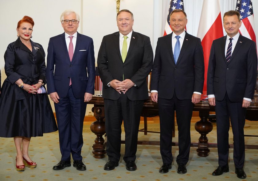 Georgette Mosbacher, Jacek Czaputowicz, Mike Pompeo, Andrzej Duda, Mariusz Błaszczak