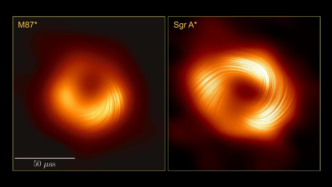 Czarna dziura M87* i Sagittarius A* w świetle spolaryzowanym