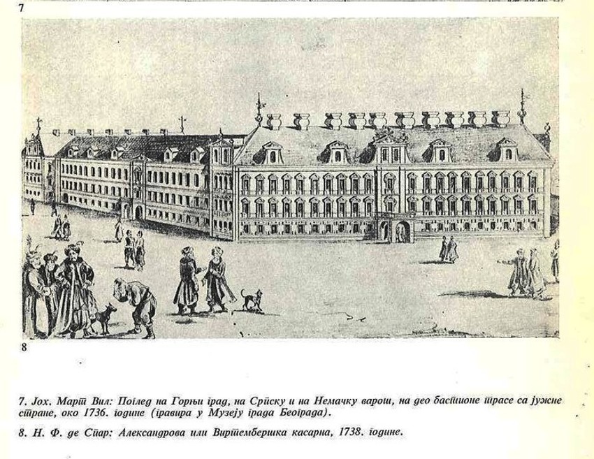 Izgled Virtemberške kasarne ili palate