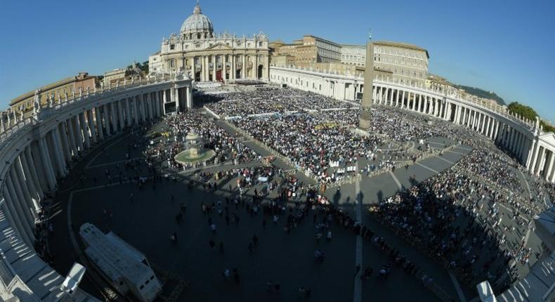 A general view shows Saint Peter's square at the Vatican, where the new comprehensive guide to the training of Catholic clergy stresses sexual abstinence and bans gays and those who support gay culture from holy orders