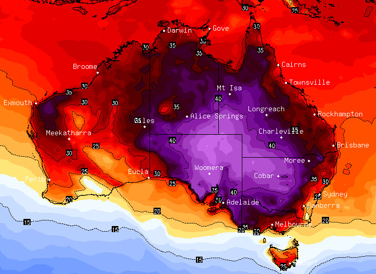 Prognoza pogody dla Australii na 9.01, upały znów sięgną 40 stopni